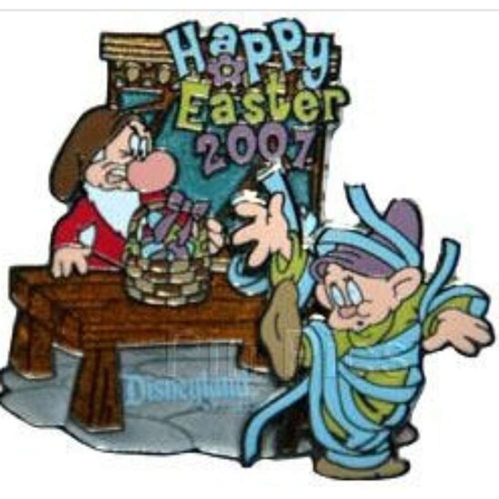 Disney Pin Grumpy Dopey Snow White Dwarfs LE 52978 DLR Happy Easter 2007